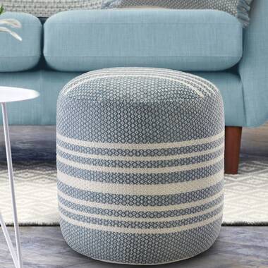 Striped on sale round ottoman